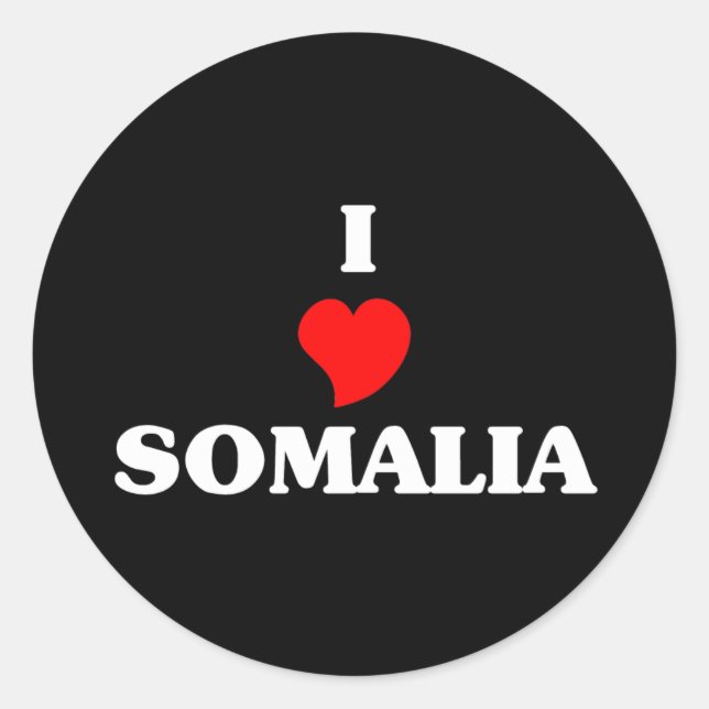 I Love Somalia Classic Round Sticker (Front)