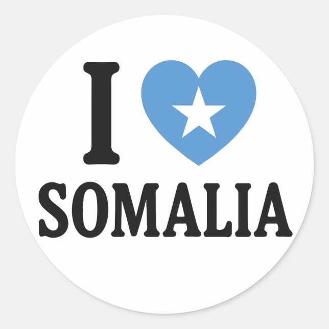 I love Somalia Classic Round Sticker (Front)
