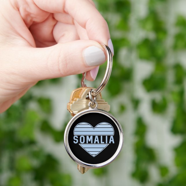 I Love Somalia, Somali Heart Key Ring (Hand)