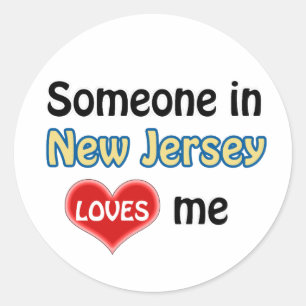I love someone in New Jersey Classic Round Sticker