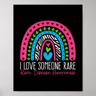 I Love Someone Rare Zebra Rainbow - Rare Disease A Poster