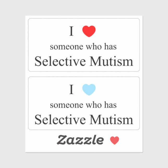 I Love Someone Selective Mutism Vinyl Sticker (Sheet)