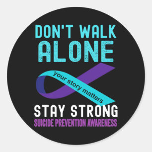 I Love Someone Teal-Purple Prevention Awareness Classic Round Sticker