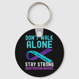 I Love Someone Teal-Purple Prevention Awareness Key Ring