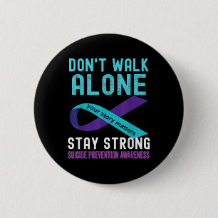 I Love Someone Teal-purple Suicide Prevention Awar 6 Cm Round Badge