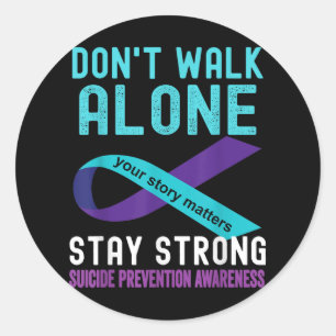 I Love Someone Teal-purple Suicide Prevention Awar Classic Round Sticker