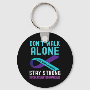 I Love Someone Teal-Purple Suicide Prevention Awar Key Ring