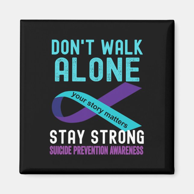 I Love Someone Teal-Purple Suicide Prevention Awar Magnet (Front)