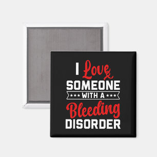 I Love Someone With A Bleeding Disorder Red Ribbon Magnet