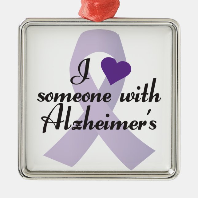 I Love Someone with Alzheimers Metal Tree Decoration (Front)