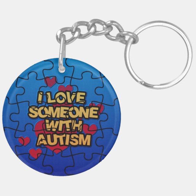 I Love Someone With Autism Acrylic Key Chain (Back Left)