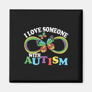 I Love Someone With Autism Awareness Butterfly Rib Magnet