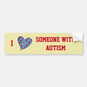 I Love Someone With Autism Bumper Sticker