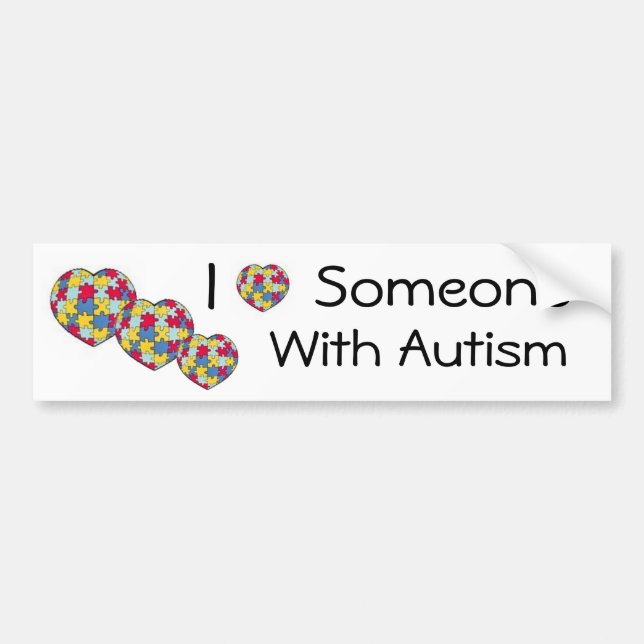 I Love Someone With Autism Bumpersticker Bumper Sticker (Front)
