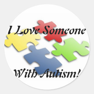 I Love Someone With Autism Classic Round Sticker
