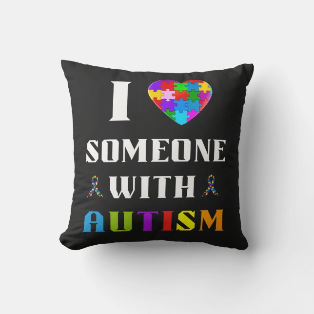I Love Someone With Autism Cushion (Front)