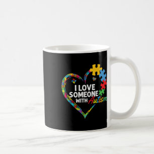I Love Someone With Autism Heart Puzzle 2 Coffee Mug