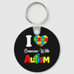I Love Someone With Autism I Heart Autistic April Key Ring