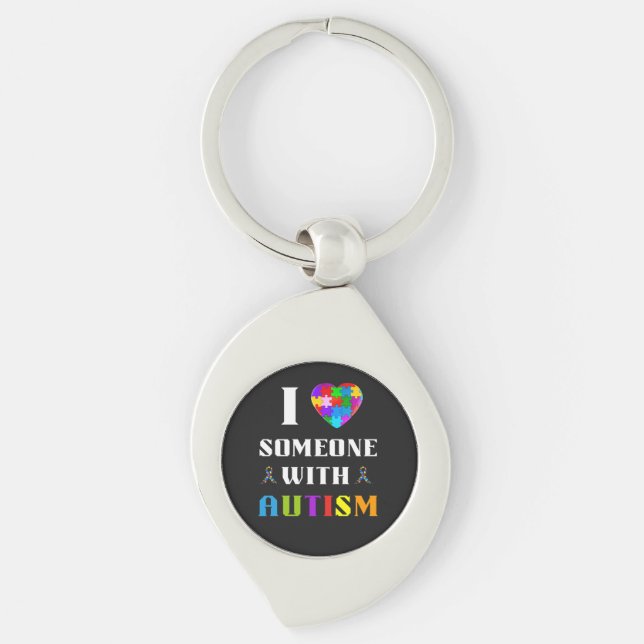 I Love Someone With Autism Key Ring (Front)