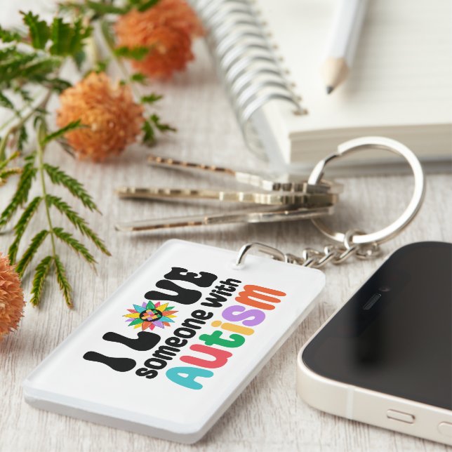 I Love Someone With Autism Key Ring (Front Right)