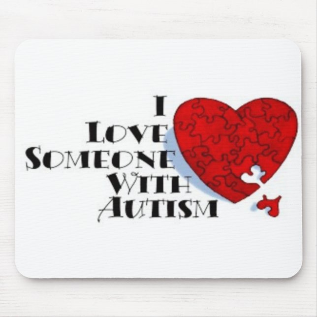I Love Someone with Autism Mouse Pad (Front)