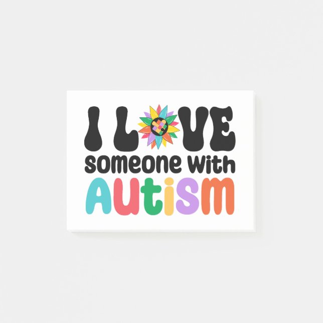 I Love Someone With Autism Post-it Notes (Front)