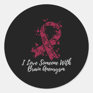 I Love Someone With Brain Aneurysm Awareness Classic Round Sticker