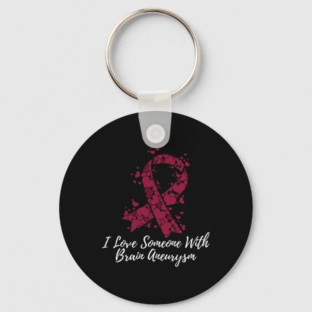 I Love Someone With Brain Aneurysm Awareness  Key Ring (Front)