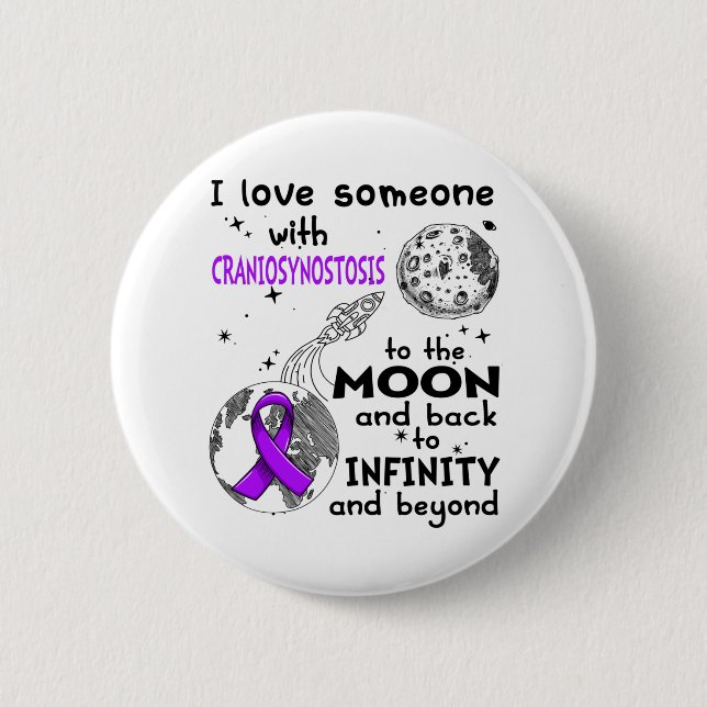 I love Someone with Craniosynostosis Awareness 6 Cm Round Badge (Front)