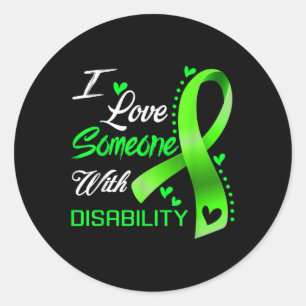 I Love Someone With Disability Awareness  Classic Round Sticker