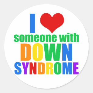 I Love Someone With Down Syndrome Classic Round Sticker