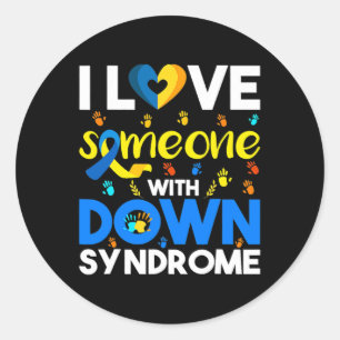 I Love Someone With Down Syndrome Classic Round Sticker
