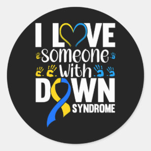 I Love Someone With Down Syndrome Classic Round Sticker