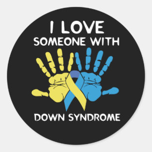 I Love Someone With Down Syndrome Love Classic Round Sticker