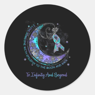 I Love Someone With Epilepsy To The Moon And Byck Classic Round Sticker