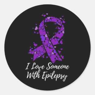 I Love Someone With Fight Epilepsy Awareness Classic Round Sticker