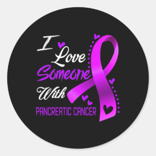 I Love Someone With Pancreatic Cancer Awareness 2 Classic Round Sticker