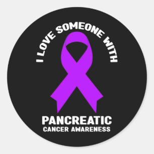 I Love Someone With Pancreatic Cancer Awareness Classic Round Sticker