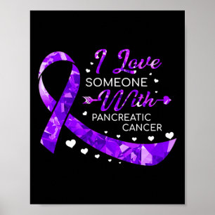 I Love Someone With Pancreatic Cancer Awareness Ri Poster