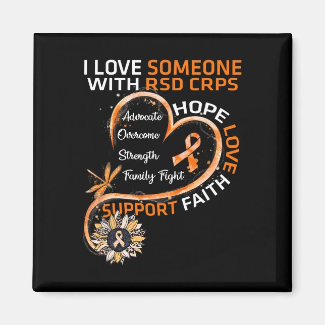 I love Someone With RSD CRPS Awareness Dragonfly S Magnet (Front)
