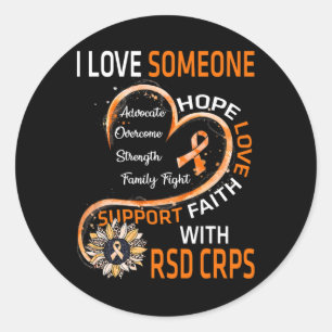 I love Someone With RSD CRPS Awareness Sunflower  Classic Round Sticker