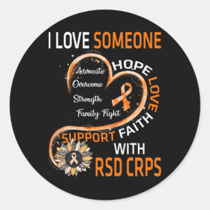 I Love Someone With Rsd Crps Awareness Sunflower Classic Round Sticker