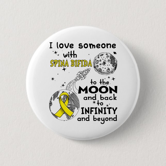 I love Someone with Spina Bifida Awareness 6 Cm Round Badge (Front)
