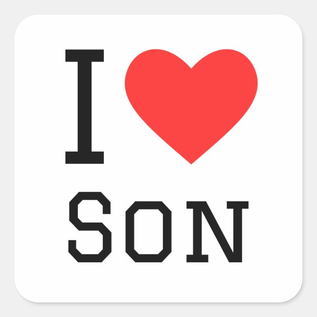 I love son square sticker (Front)