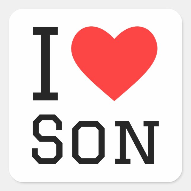 I love son square sticker (Front)