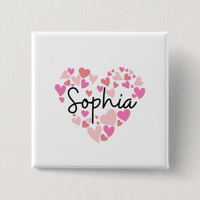 I love Sophia 15 Cm Square Badge (Front)