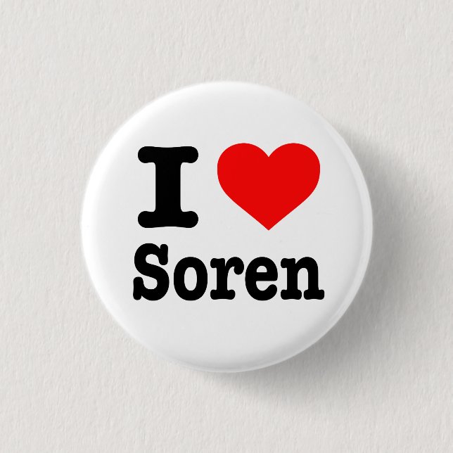 "I LOVE SOREN" 3 CM ROUND BADGE (Front)