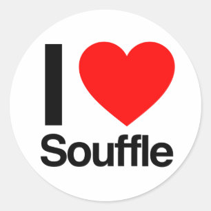 i love souffle classic round sticker