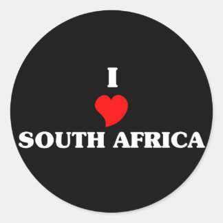 I Love South Africa Classic Round Sticker