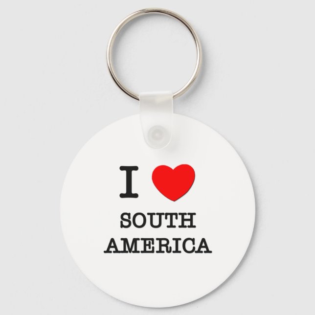 I Love South America Key Ring (Front)